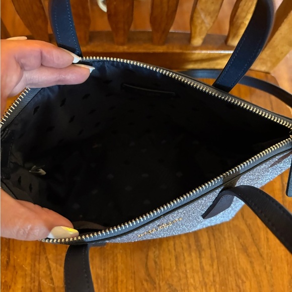 Kate Spade Lola Joeley Tinsel Shimmer Glitter Black Satchel Crossbody - Picture 10 of 11
